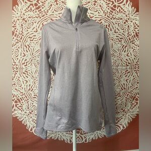 Reebok Ladies Purple Heather Half Zip Long Sleeve Pullover - L- | Color: Purple